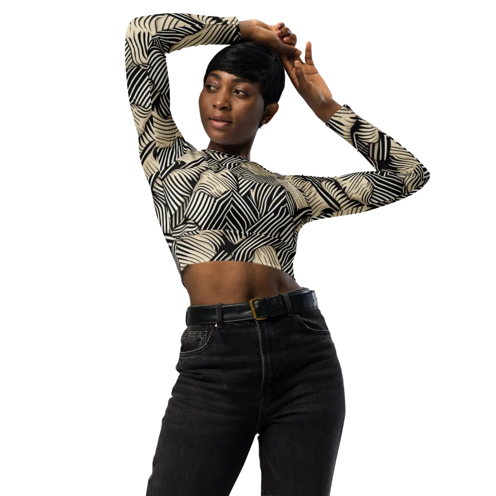 Inkleaf Rhythm on Long Sleeve Crop Top — Front