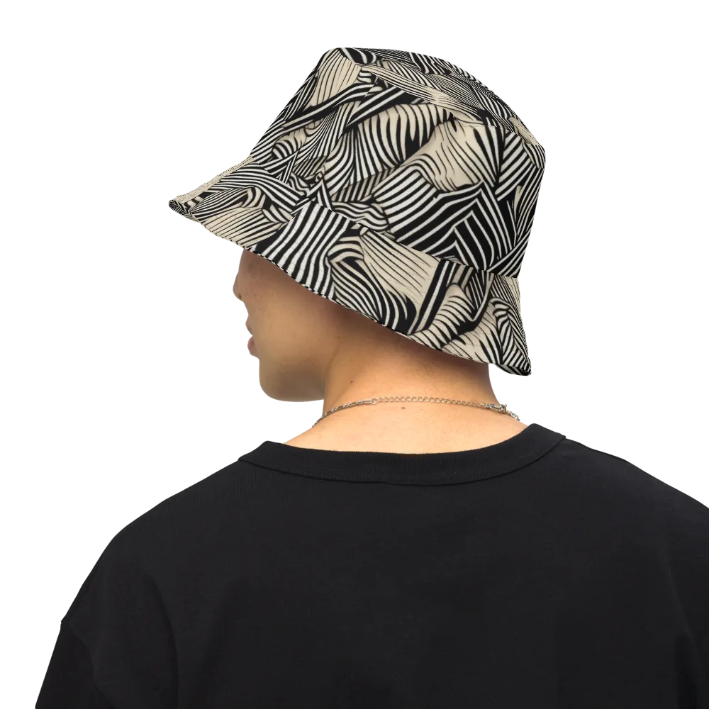Inkleaf Rhythm on Reversible Bucket Hat — Back Inside