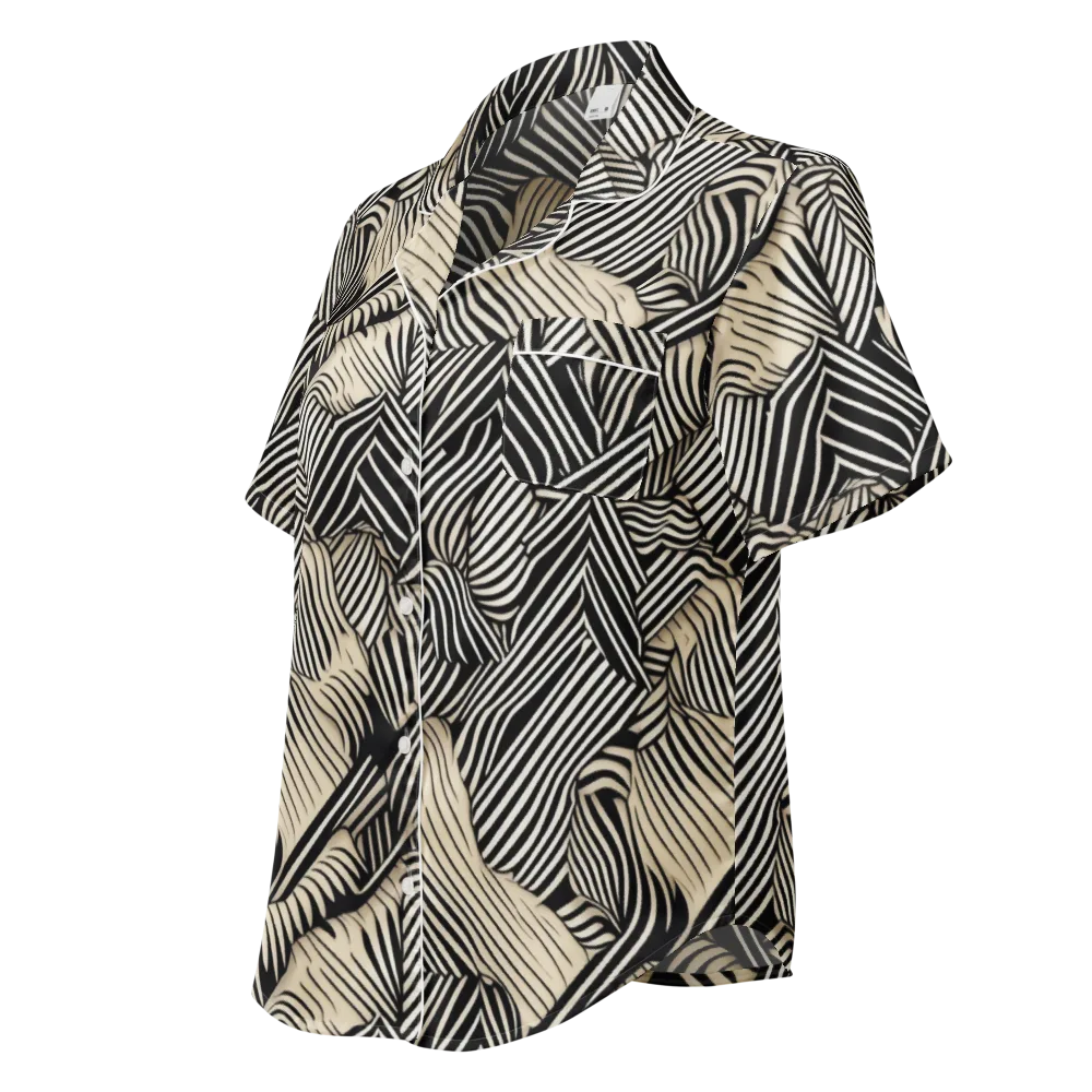 Inkleaf Rhythm on Women's Short Sleeve Pajama Top — Left Front