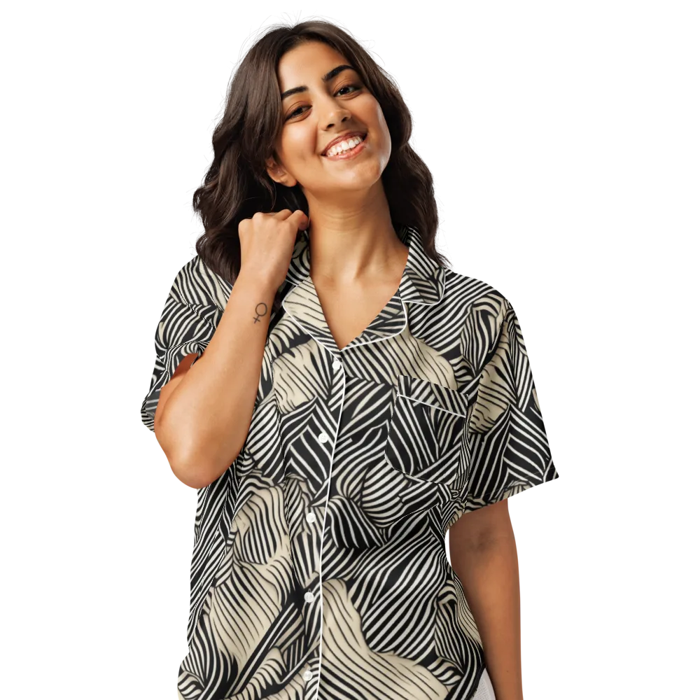 Inkleaf Rhythm on Women's Short Sleeve Pajama Top — Front