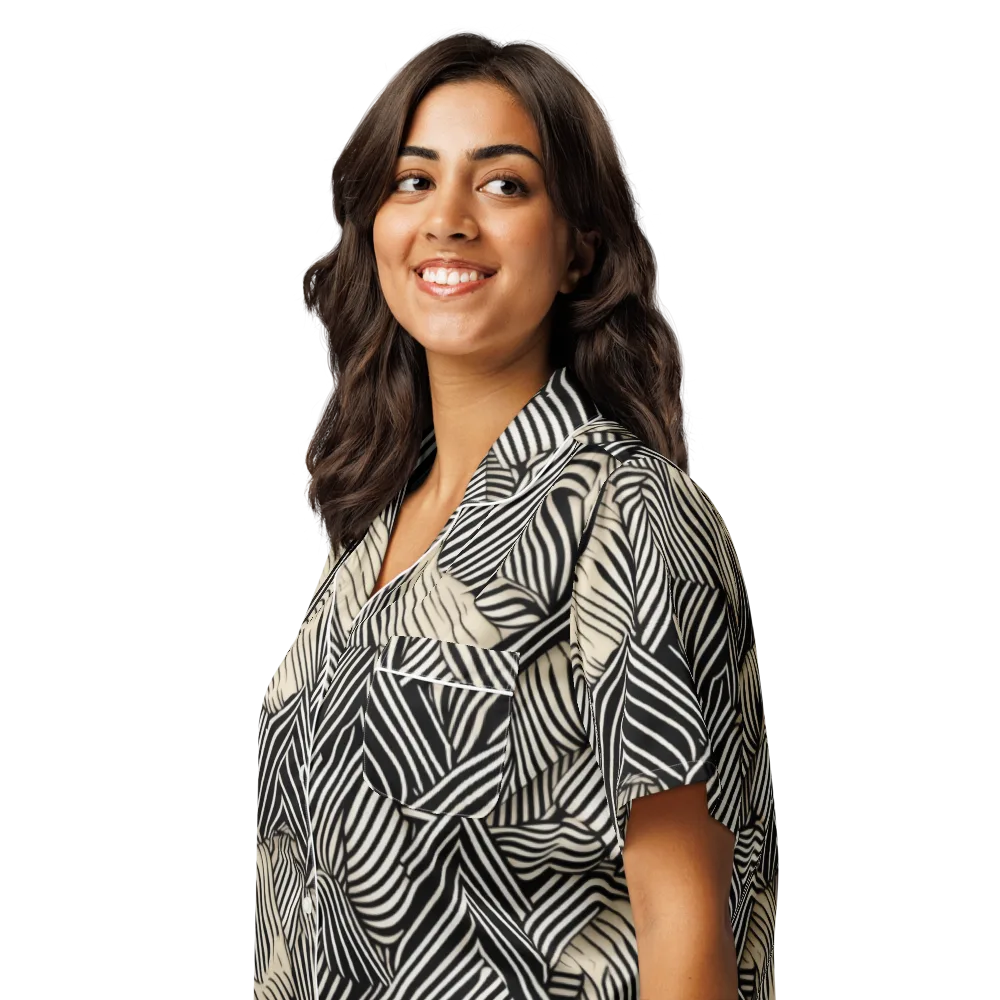 Inkleaf Rhythm on Women's Short Sleeve Pajama Top — Left Front