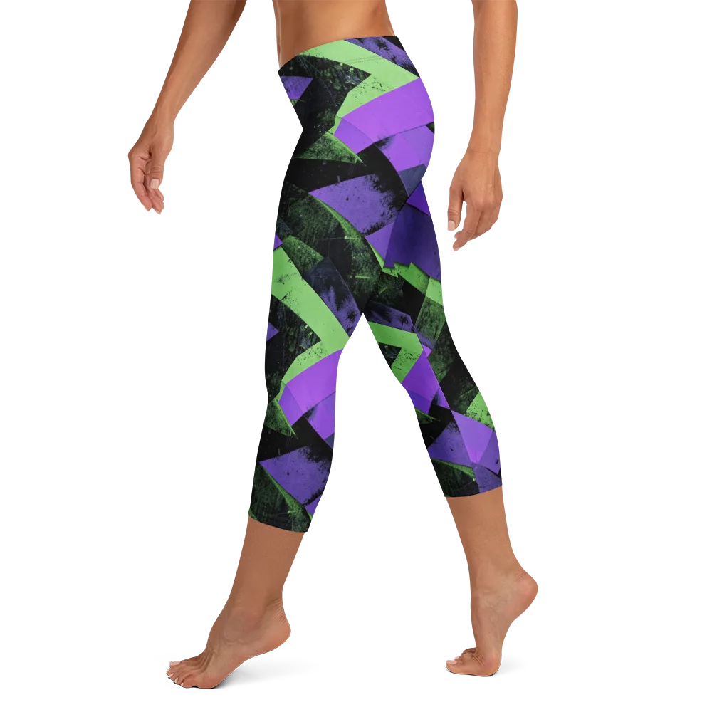 Electric Overlap on Capri Leggings — Left