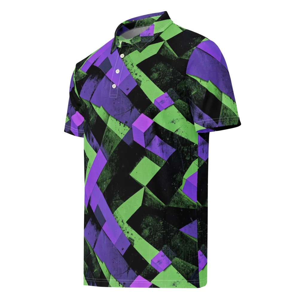 Electric Overlap on Men's Slim Fit Polo Shirt — Left Front