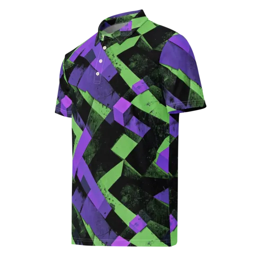 Electric Overlap on a Men's Slim Fit Polo Shirt