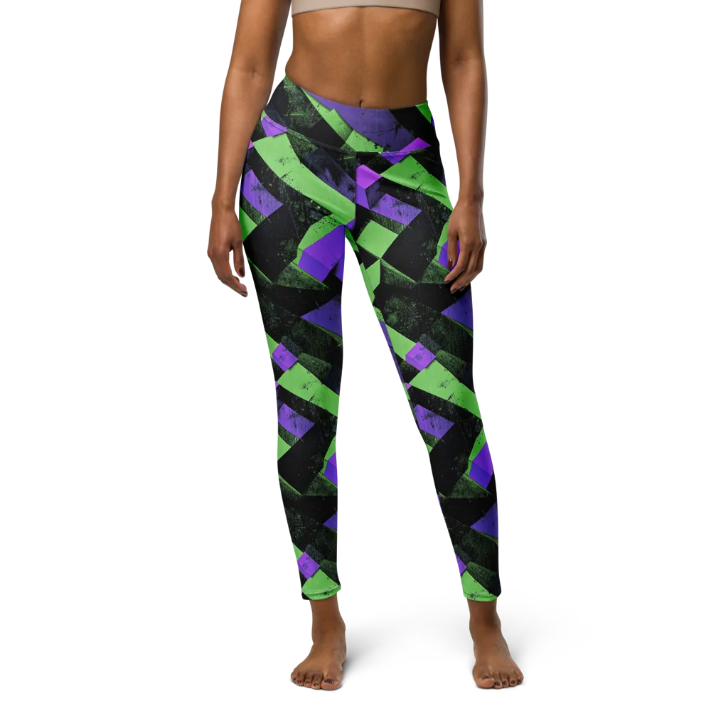 Electric Overlap on Yoga Leggings — Front