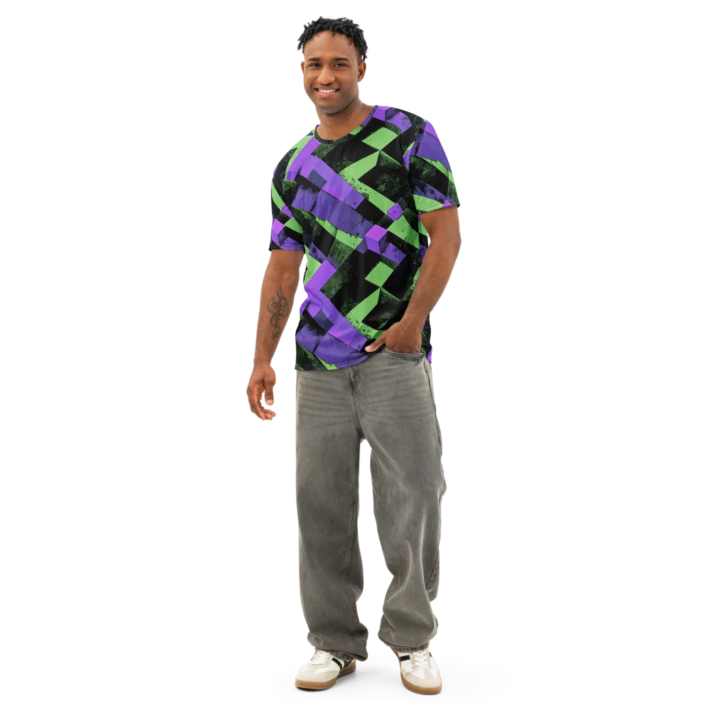Electric Overlap on Men's Cotton Crew Neck T-Shirt — Front