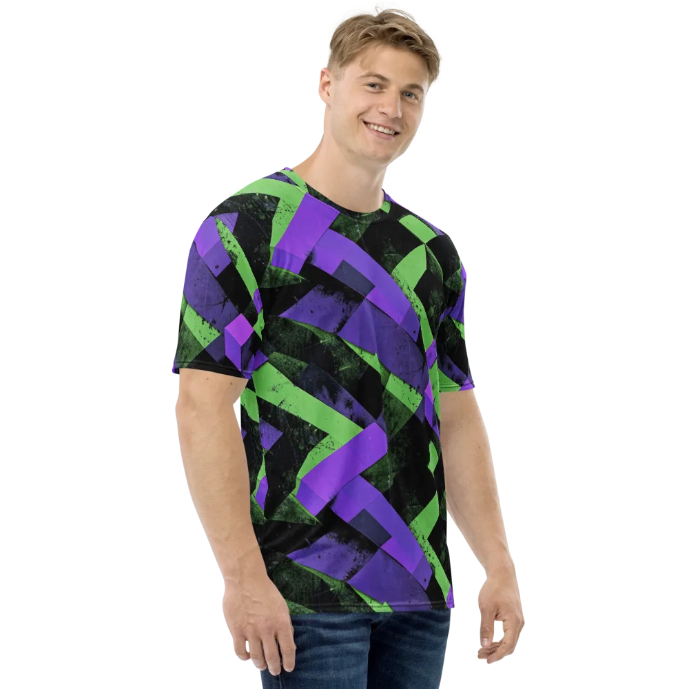 Electric Overlap on Men's Crew Neck T-Shirt — Right