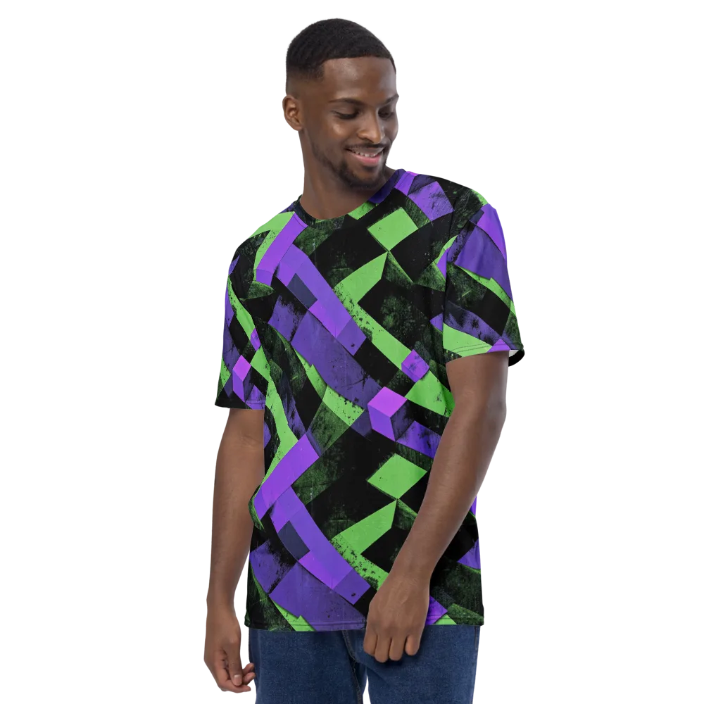 Electric Overlap on Men's Crew Neck T-Shirt — Left