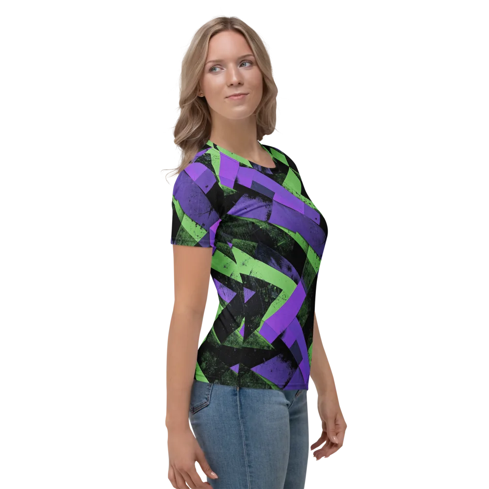 Electric Overlap on Women's Crew Neck T-Shirt — Right