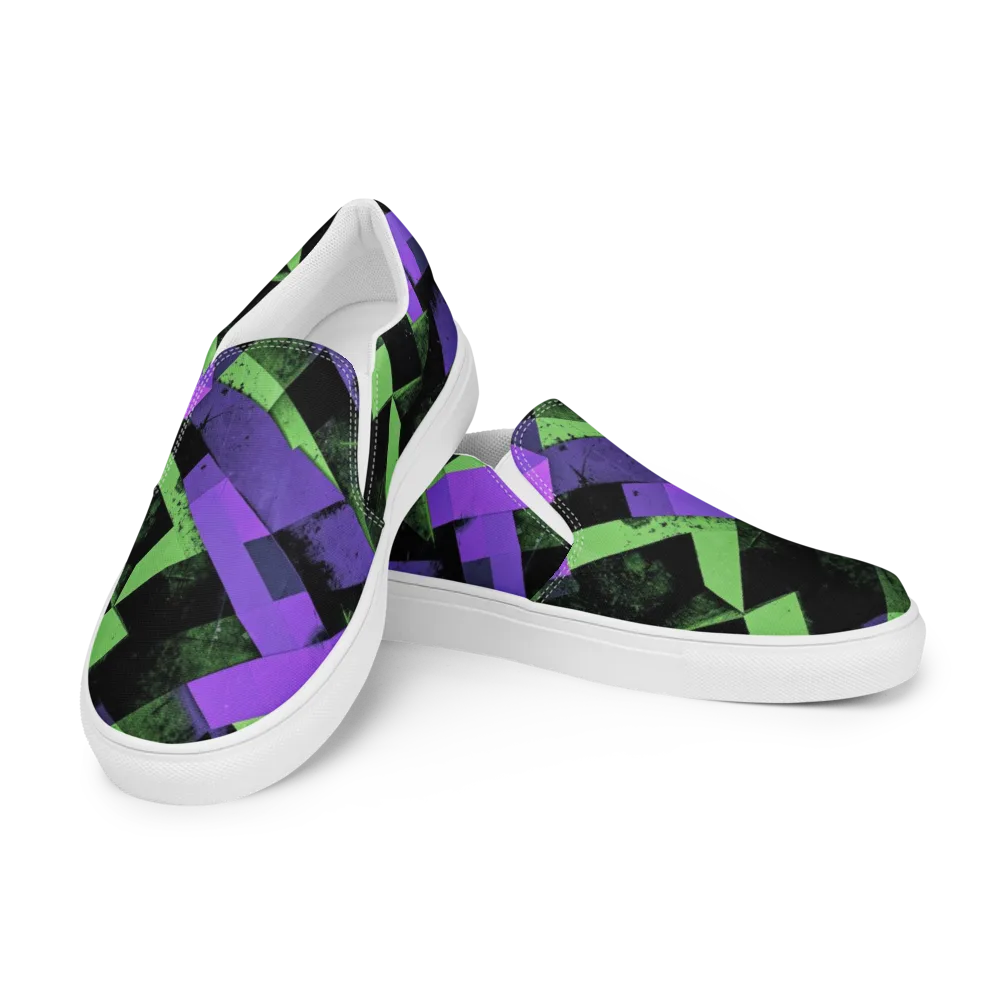 Electric Overlap on Men's Slip-On Canvas Shoes — Left Front