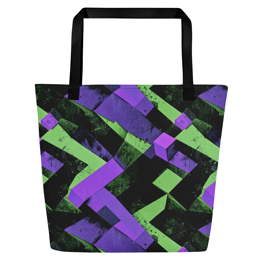 Electric Overlap on Large Tote Bag W/ Pocket — Front