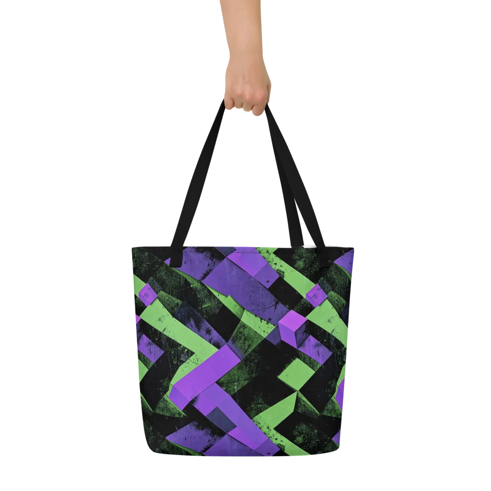 Electric Overlap on Large Tote Bag W/ Pocket — Front