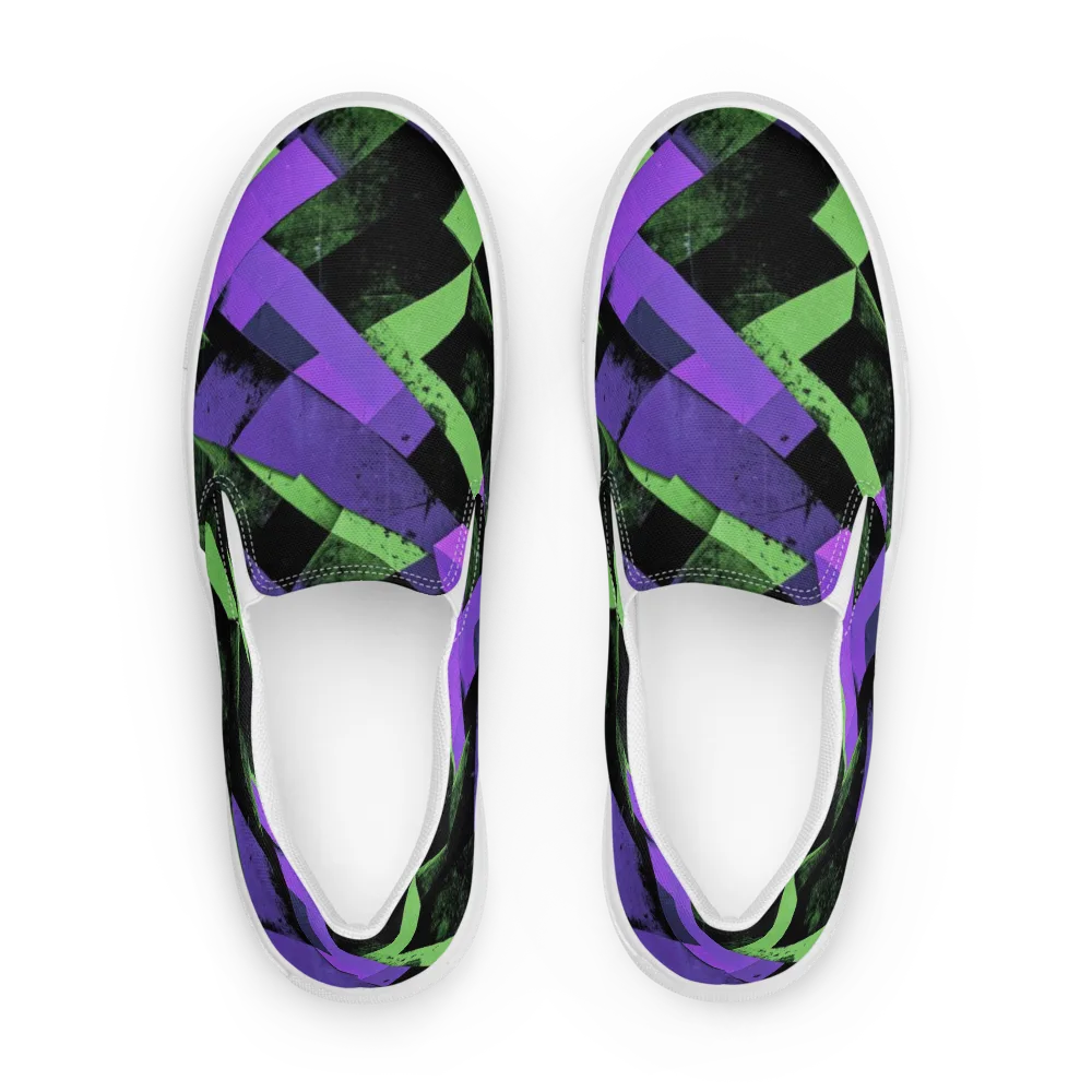 Electric Overlap on Women's Slip-On Canvas Shoes — Front