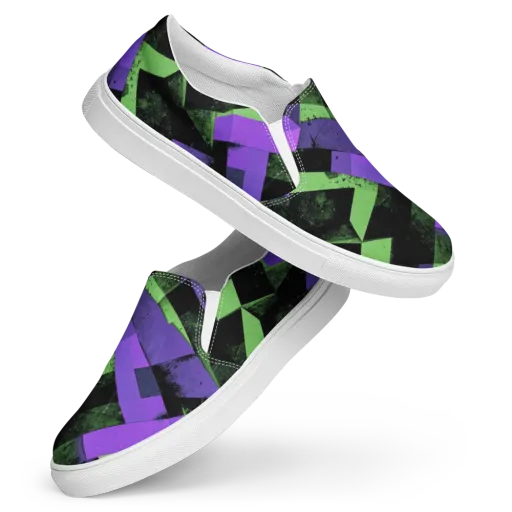 Electric Overlap on a Women's Slip-On Canvas Shoes