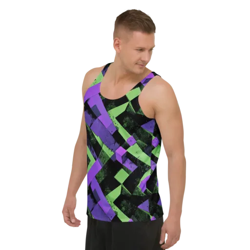 Electric Overlap on a Men's Tank Top