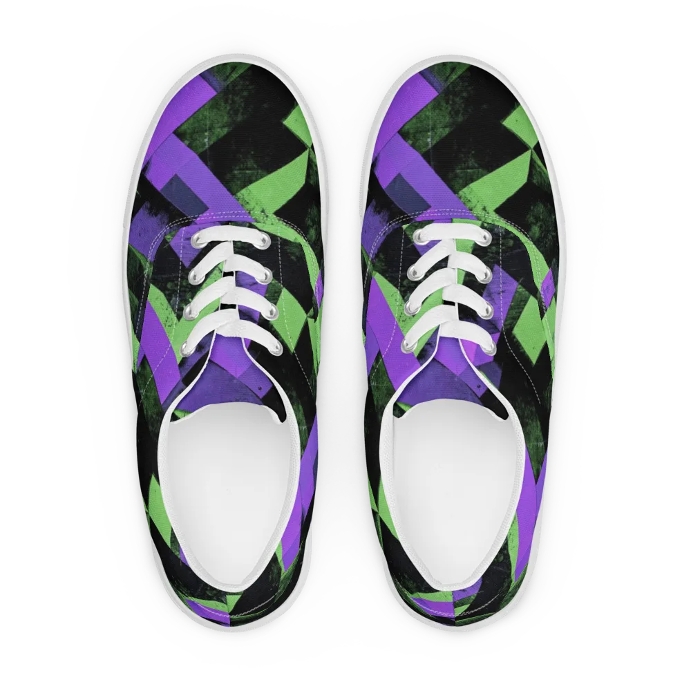 Electric Overlap on Men's Lace-Up Canvas Shoes — Front