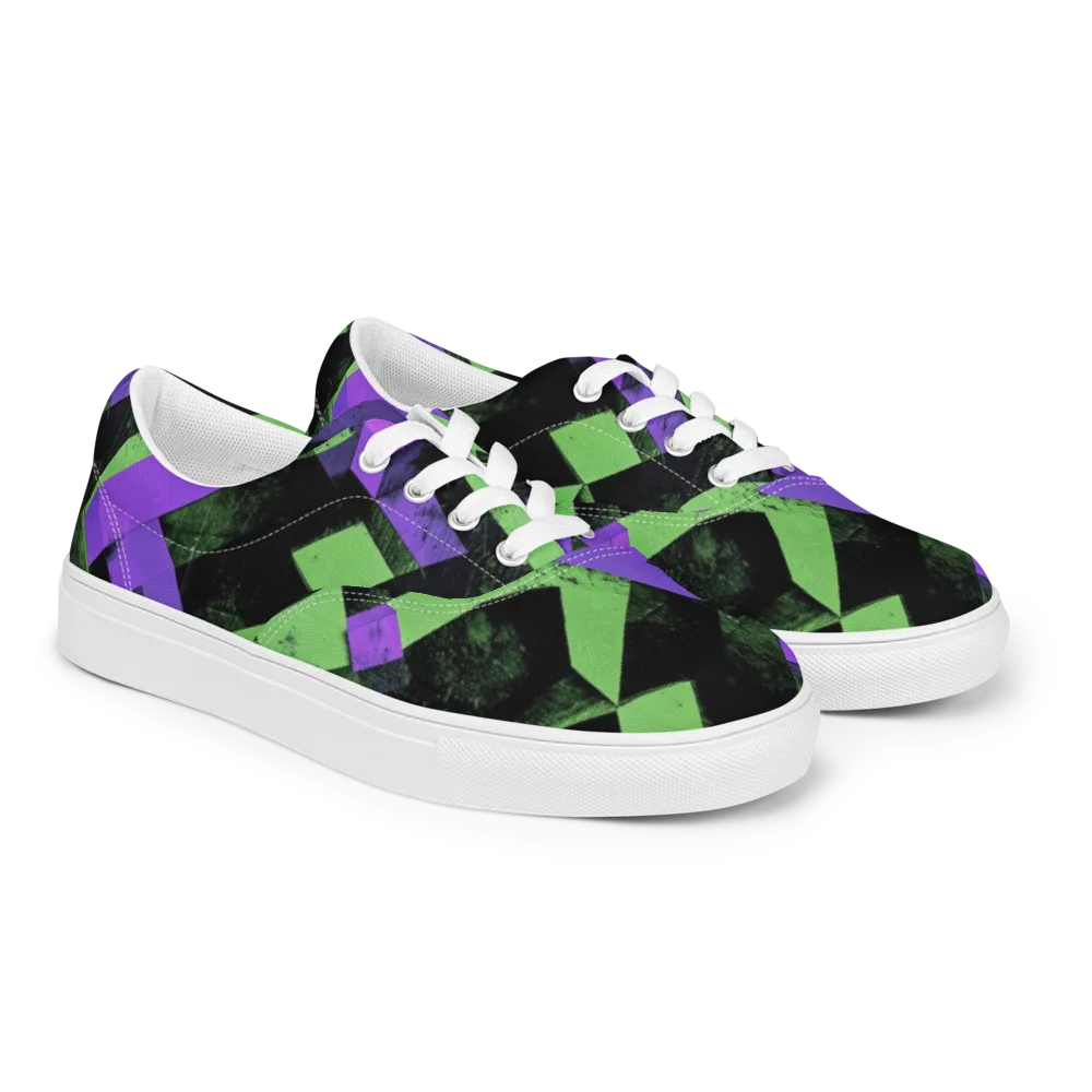 Electric Overlap on Men's Lace-Up Canvas Shoes — Right Front