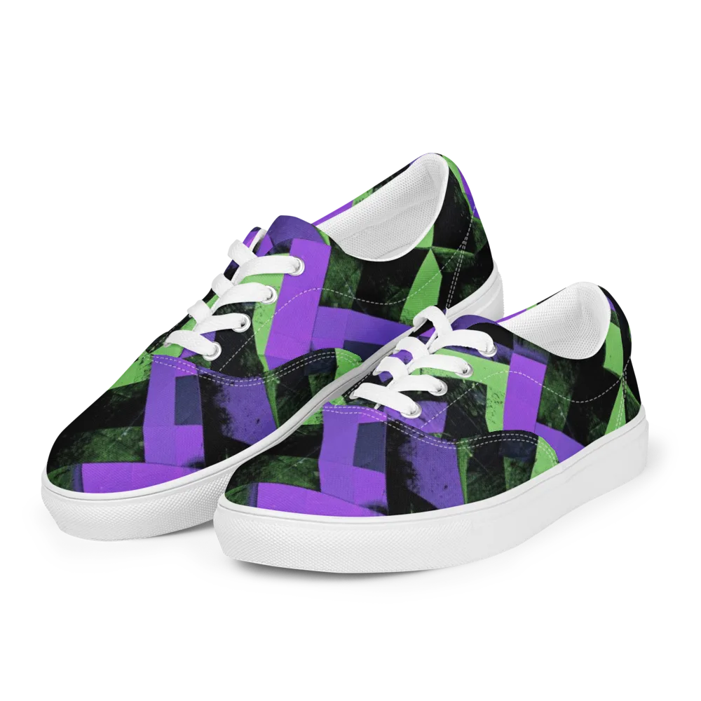 Electric Overlap on Men's Lace-Up Canvas Shoes — Left Front
