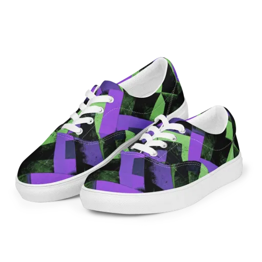 Electric Overlap on a Men's Lace-Up Canvas Shoes