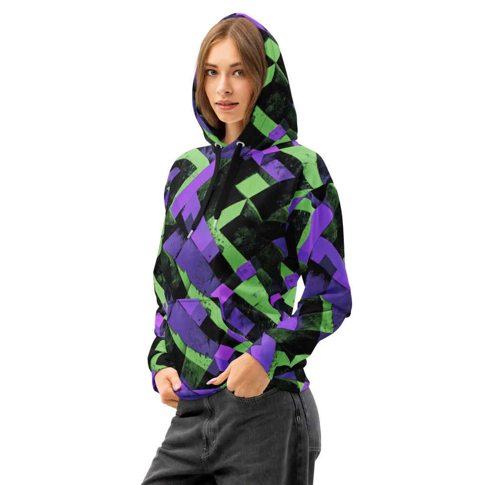 Electric Overlap on Cotton Hoodie — Left Front