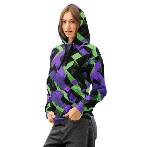 Electric Overlap on a Cotton Hoodie