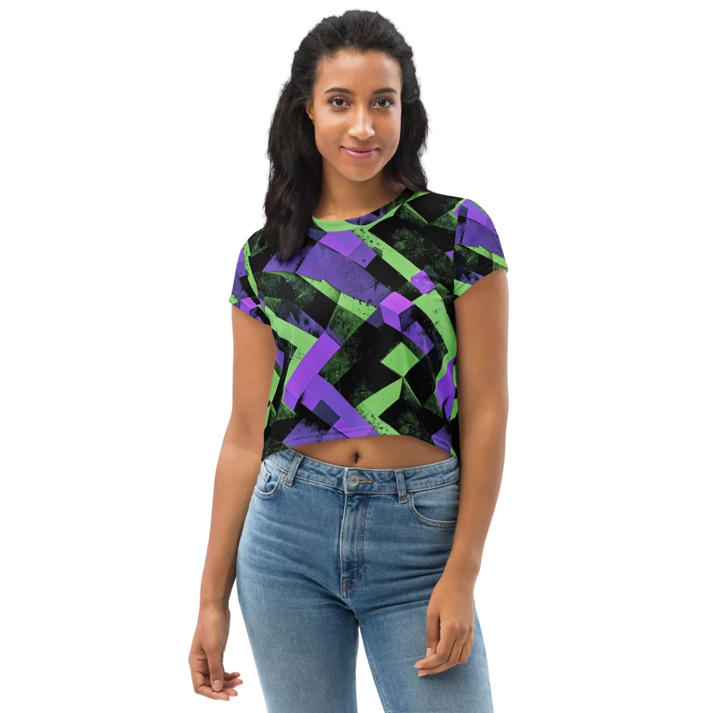 Electric Overlap on Crop Tee — Front