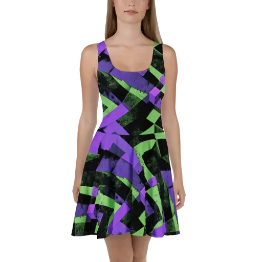 Electric Overlap on a Skater Dress