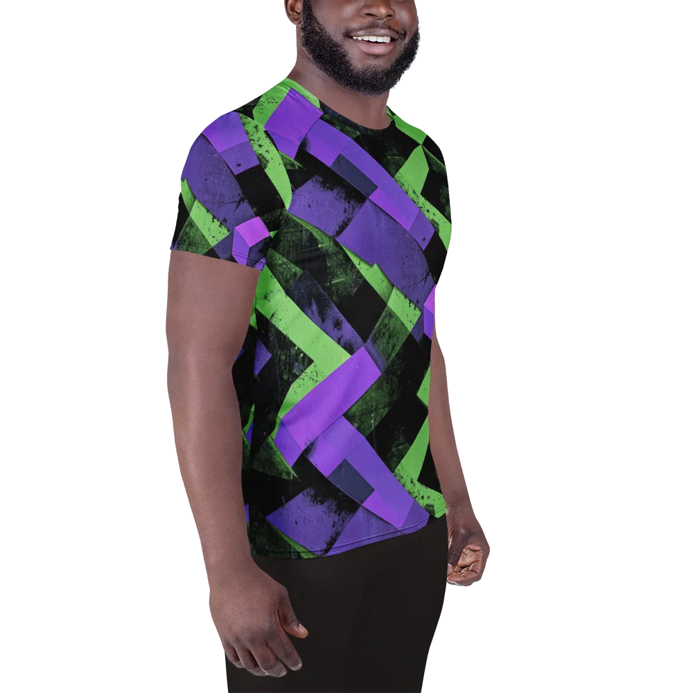 Electric Overlap on Men's Athletic T-Shirt — Right