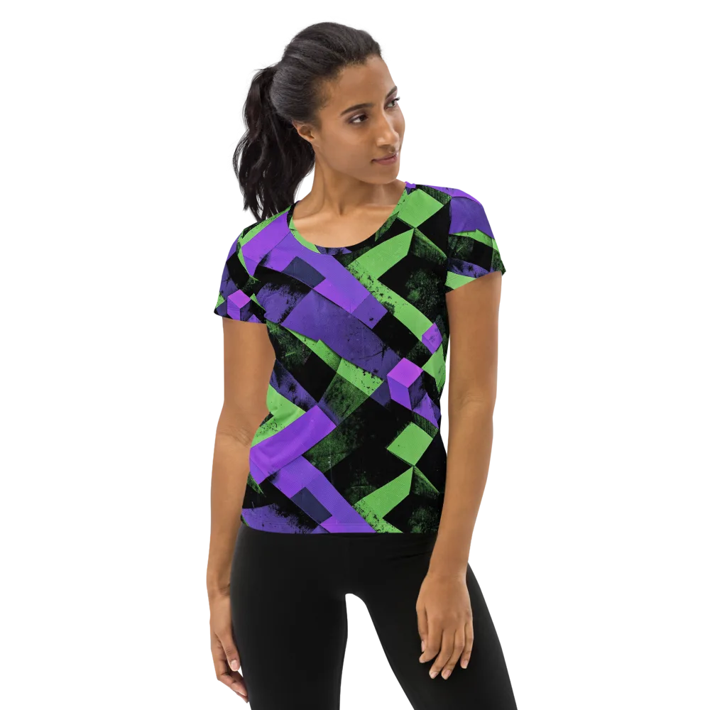 Electric Overlap on Women's Athletic T-Shirt — Front