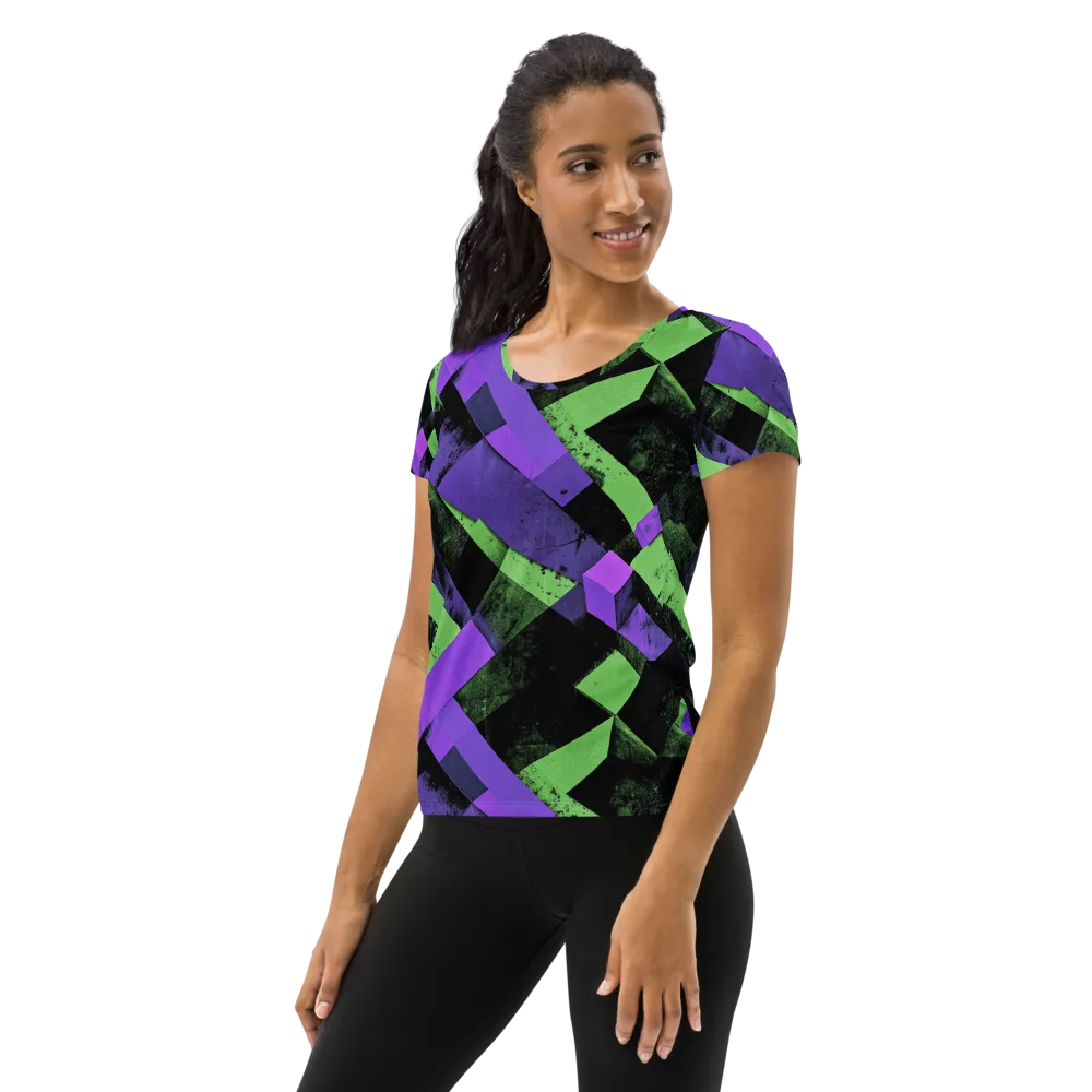Electric Overlap on Women's Athletic T-Shirt — Left