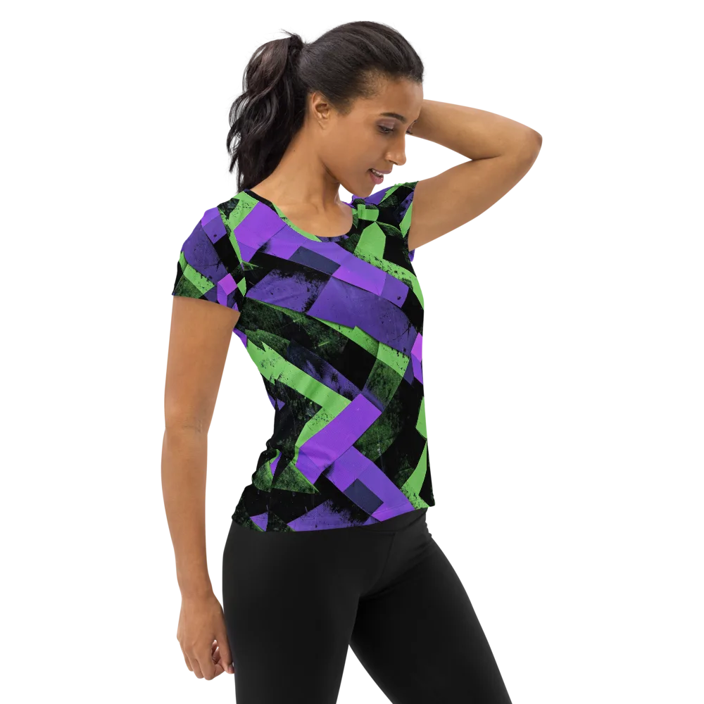 Electric Overlap on Women's Athletic T-Shirt — Right