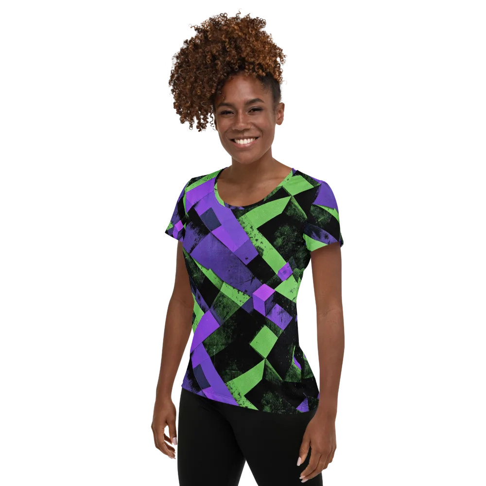 Electric Overlap on Women's Athletic T-Shirt — Left