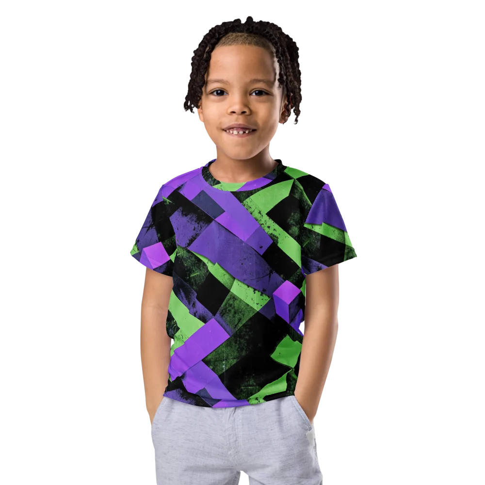 Electric Overlap on Kids Crew Neck T-Shirt — Front