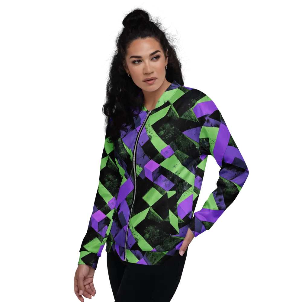 Electric Overlap on Bomber Jacket — Left