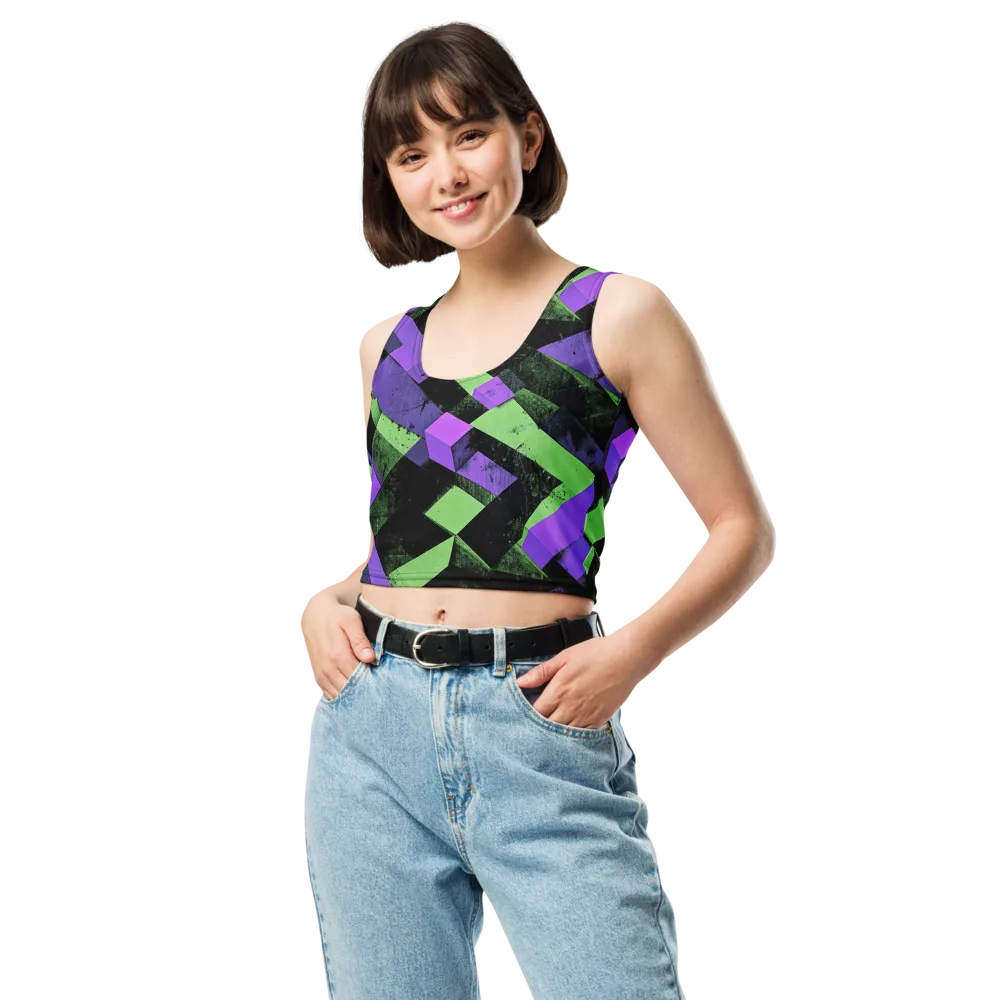 Electric Overlap on Crop Top — Front