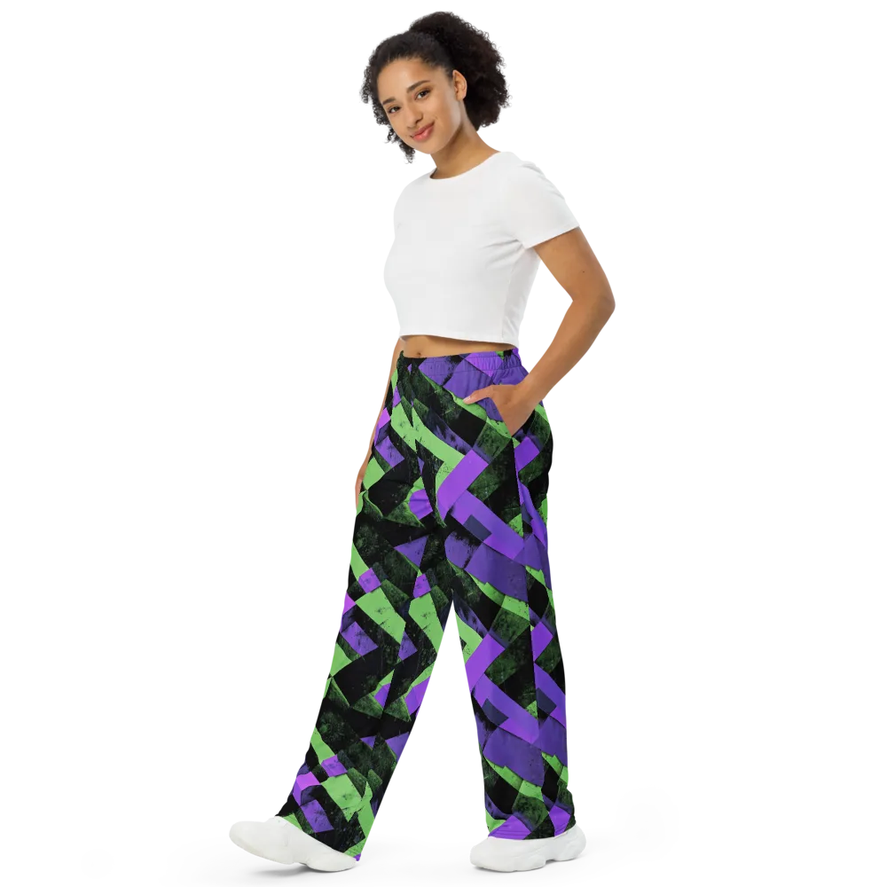 Electric Overlap on Wide-Leg Pants — Left Front