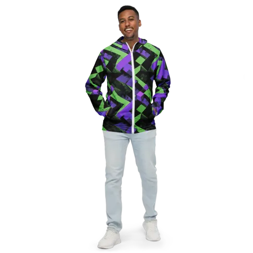 Electric Overlap on a Men's Windbreaker