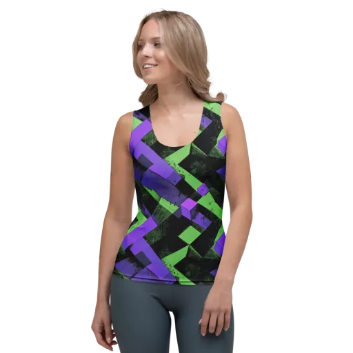 Electric Overlap on a Women's Tank Top