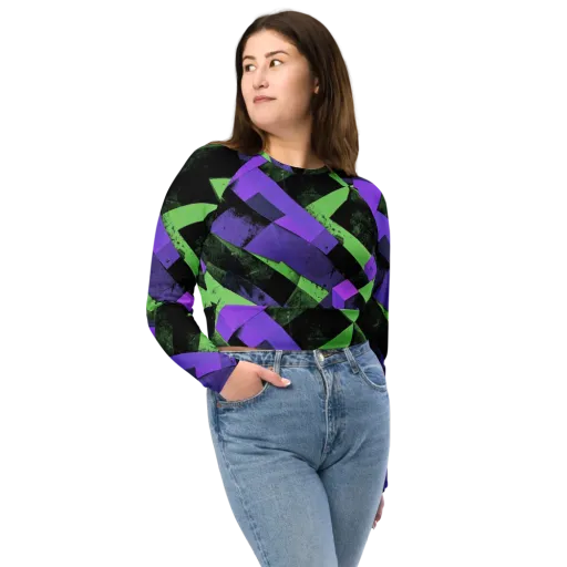 Electric Overlap on a Long Sleeve Crop Top