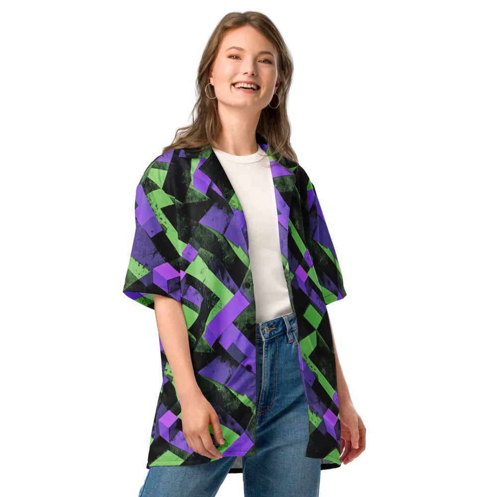 Electric Overlap on Button Shirt — Front
