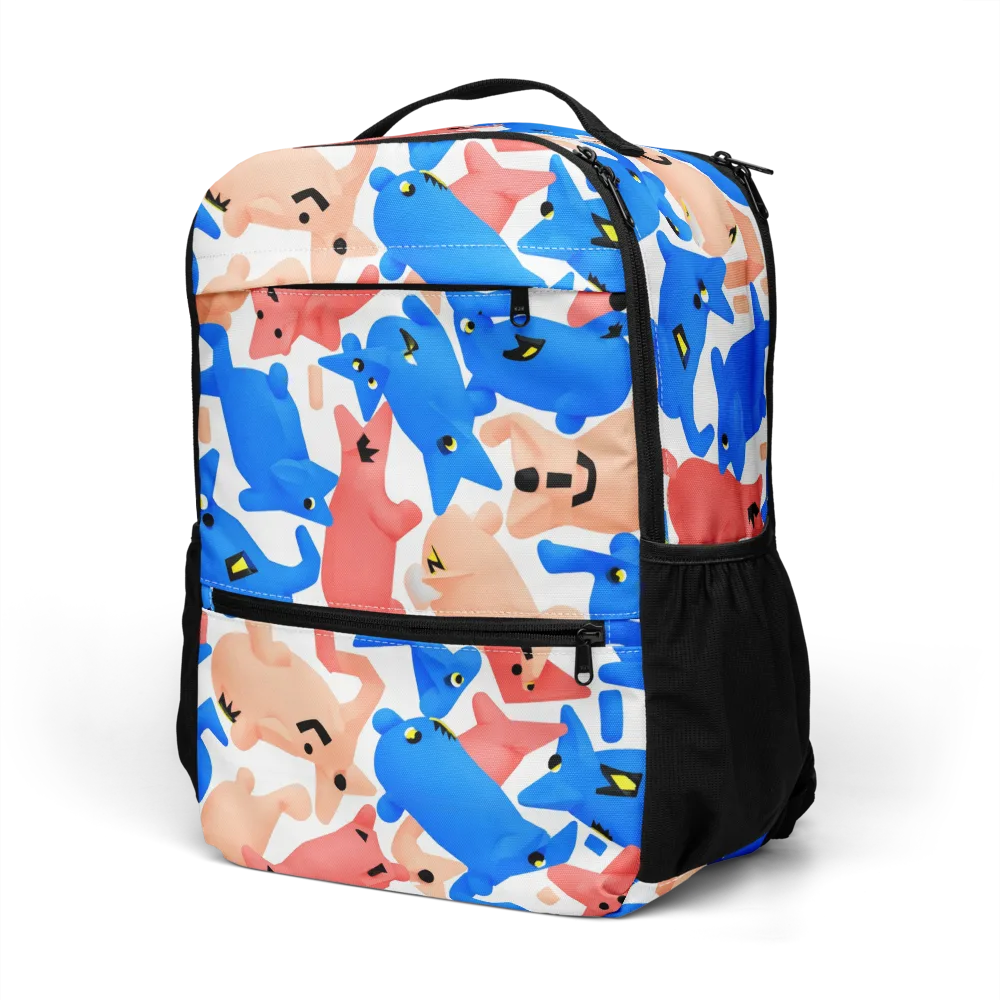Blue Zoo Parade on Utility Backpack — Left Front