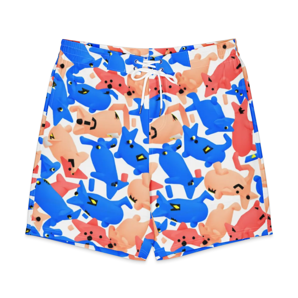 Blue Zoo Parade on Men's Board Shorts — Front