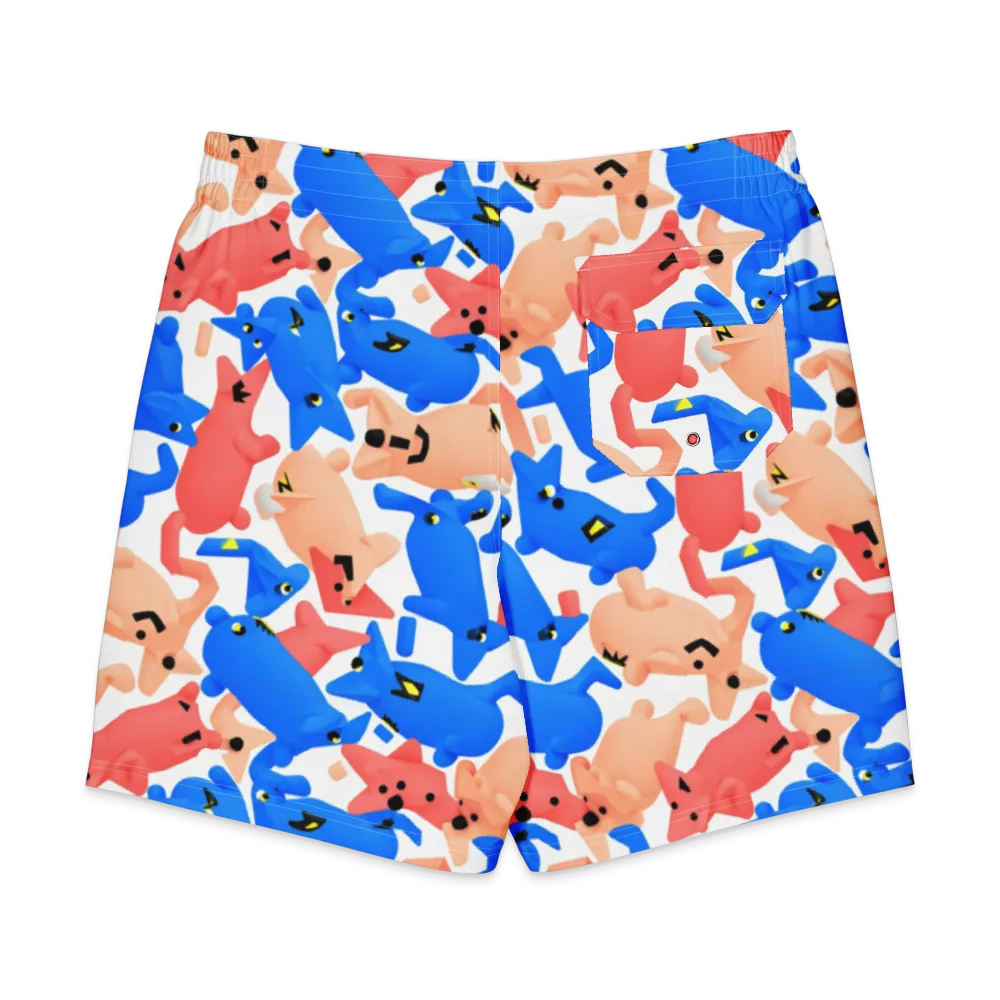 Blue Zoo Parade on Men's Board Shorts — Back
