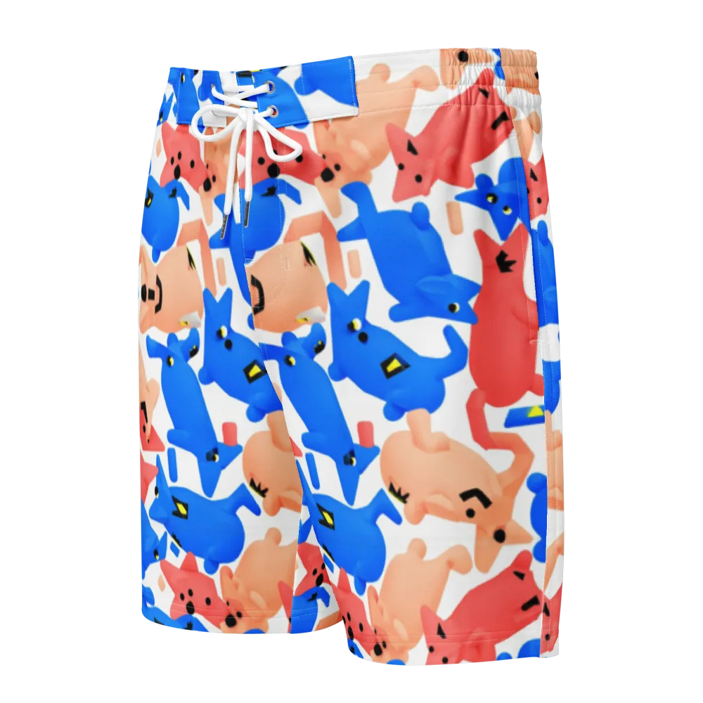 Blue Zoo Parade on Men's Board Shorts — Front