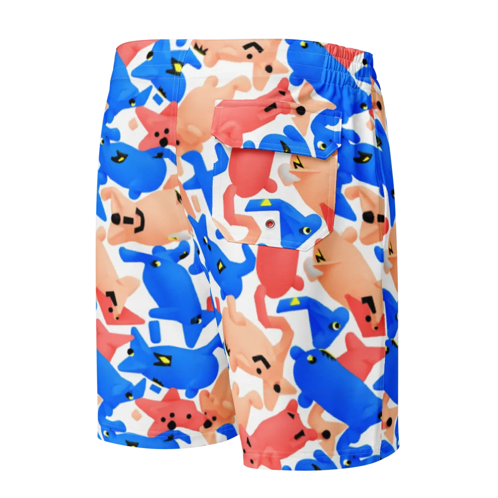 Blue Zoo Parade on Men's Board Shorts — Back