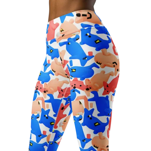 Blue Zoo Parade on a Yoga Leggings