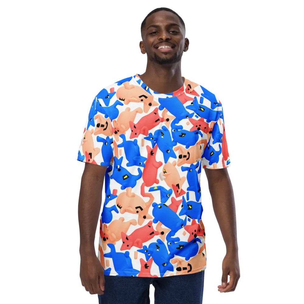 Blue Zoo Parade on Men's Crew Neck T-Shirt — Front