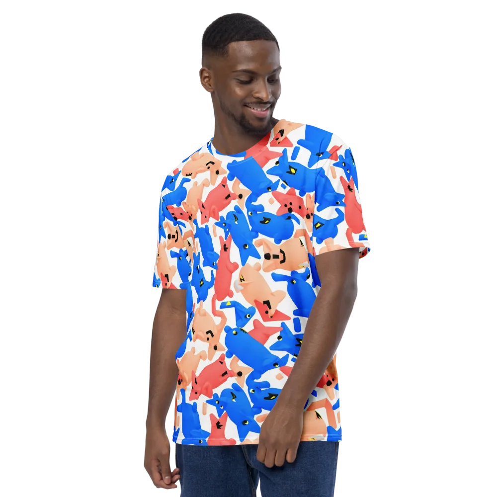 Blue Zoo Parade on Men's Crew Neck T-Shirt — Left