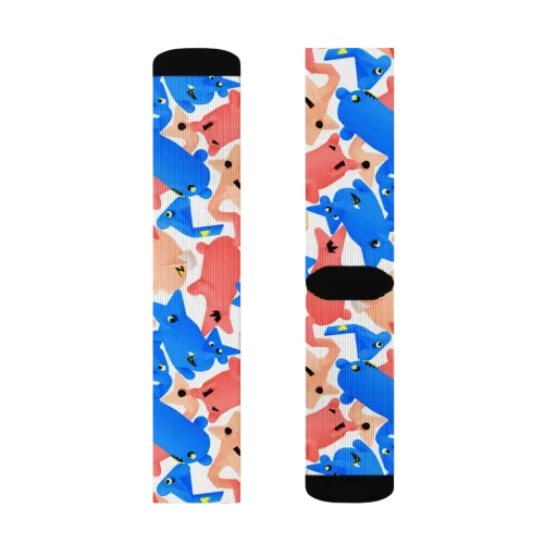 Blue Zoo Parade on a Socks