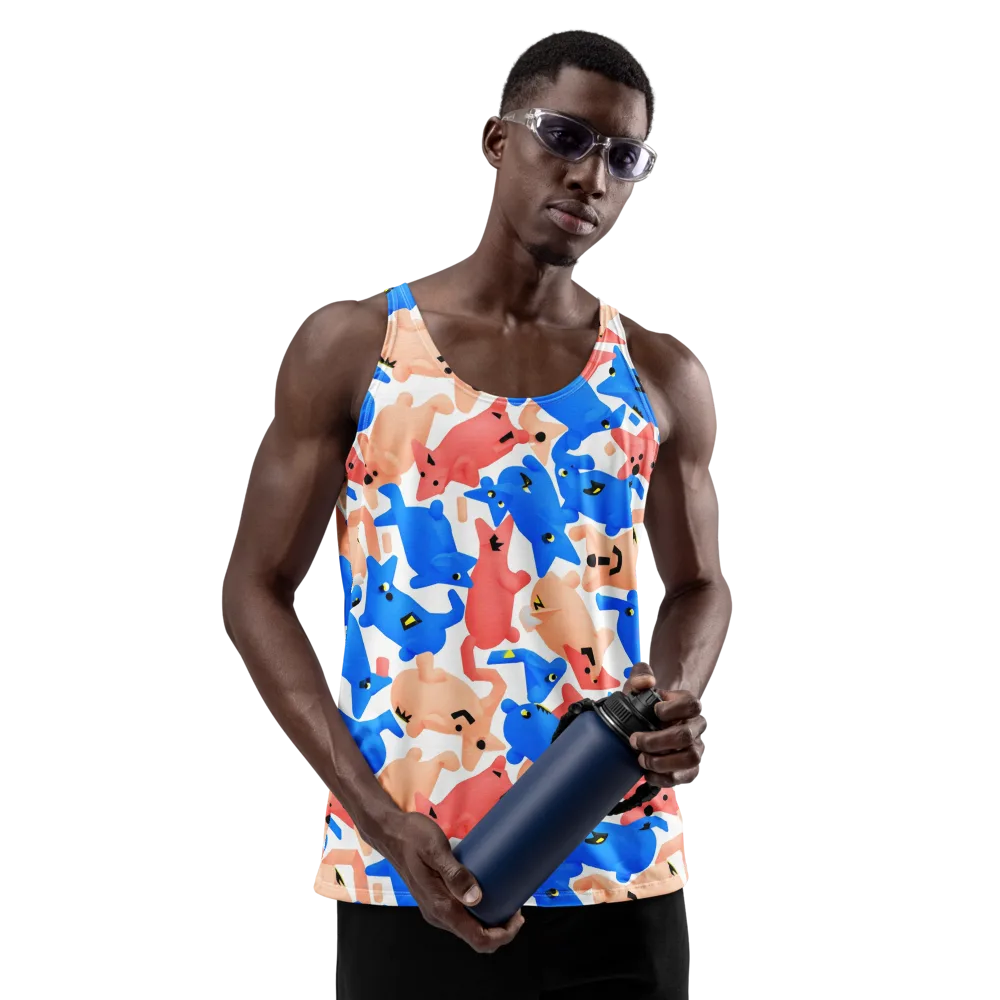 Blue Zoo Parade on Men's Tank Top — Front